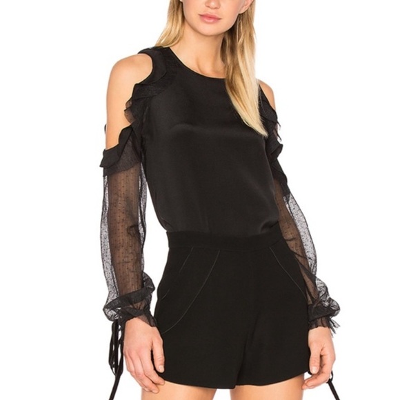 Alexis Fernand Sheer Sleeve Cut-out Ruffle Top - Picture 1 of 6